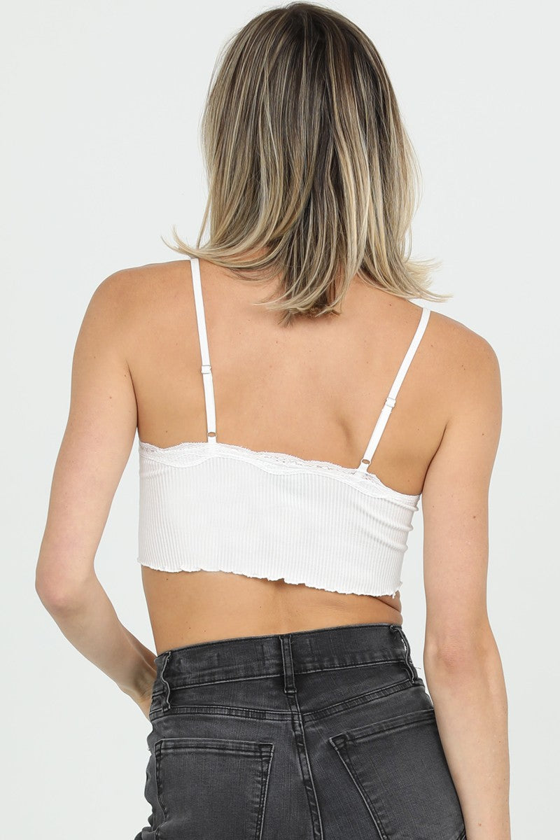 LACE TRIM IVORY BRALETTE