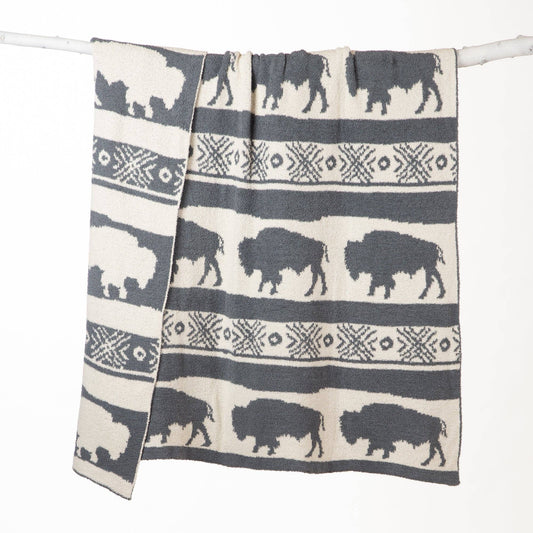 WRANGLER BUFFALO SLATE STRETCHY THROW