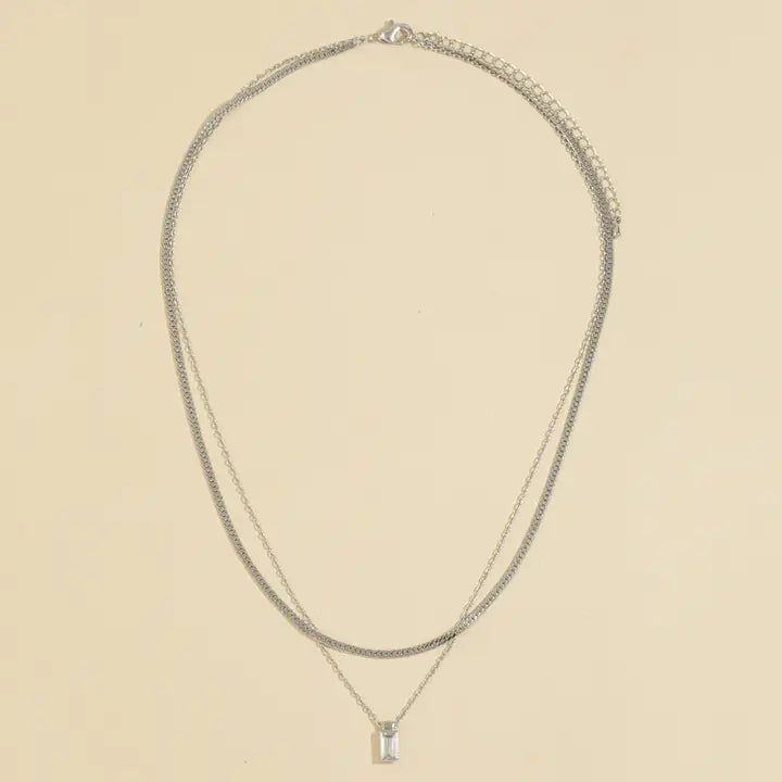 EMERALD CUT NECKLACE