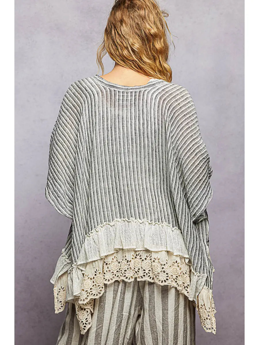 RUFFLE LACE CARDI