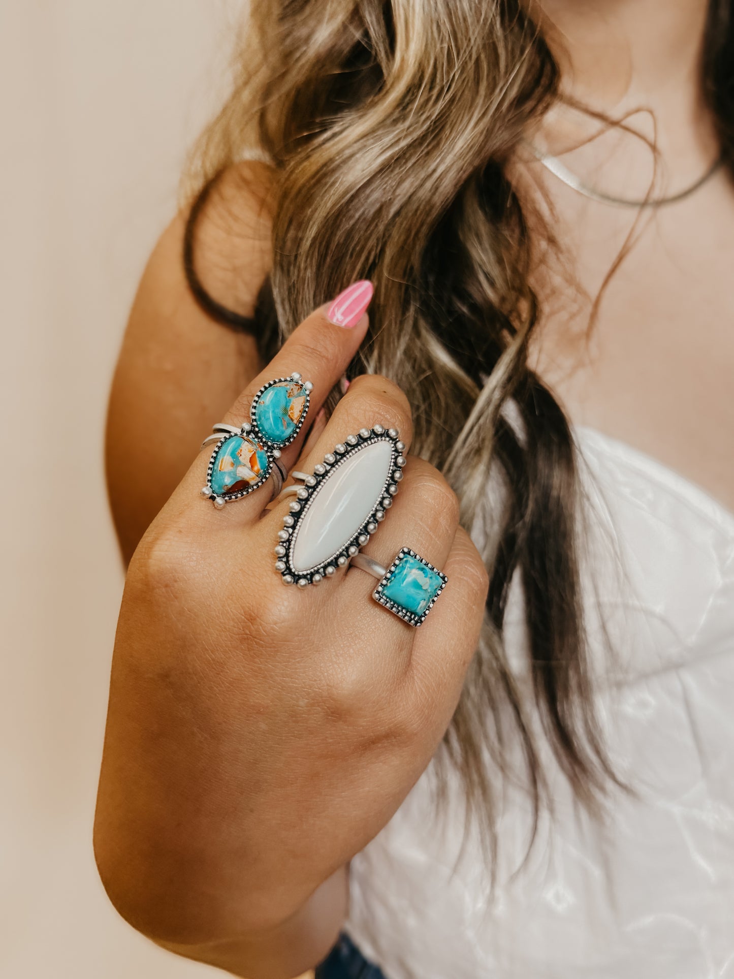 DOUBLE STONE RING