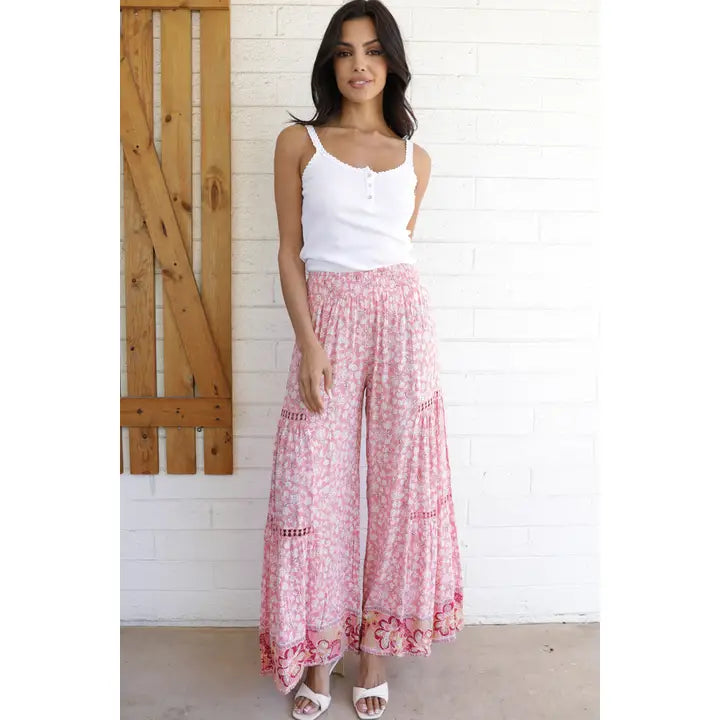 WIDE LEG PRINTED PANTS