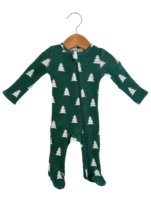 SPRUCE WAFFLE KNIT FOOTIE