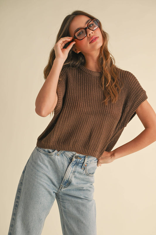 ESPRESSO MYSELF KNITTED TOP