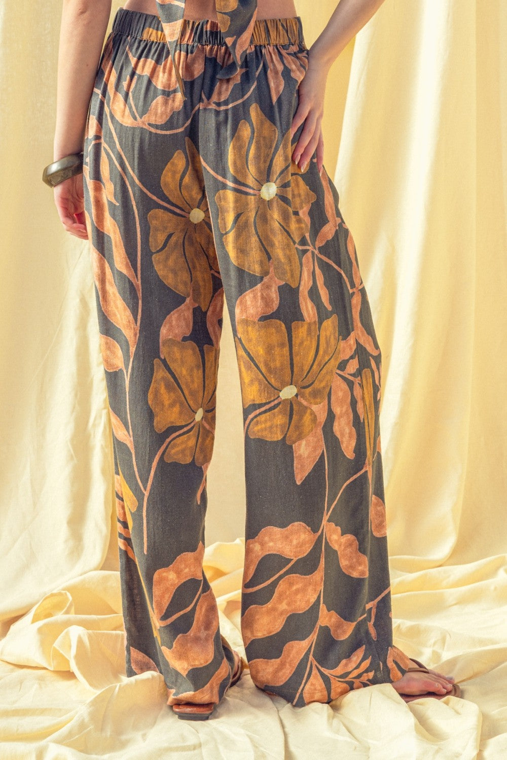 MULTI PRINT WIDE LEG PANTS