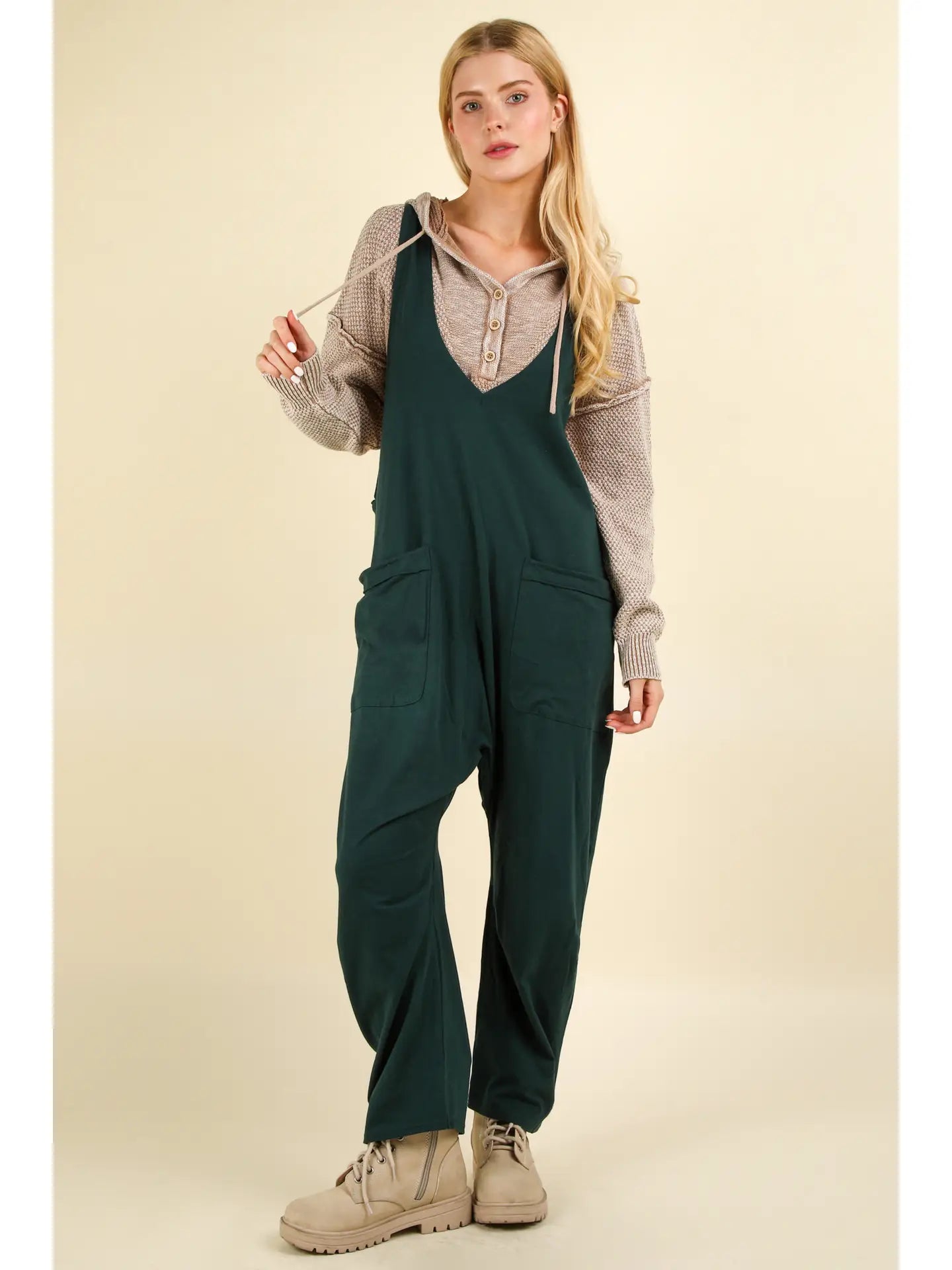 Solid Knit Jump Suit