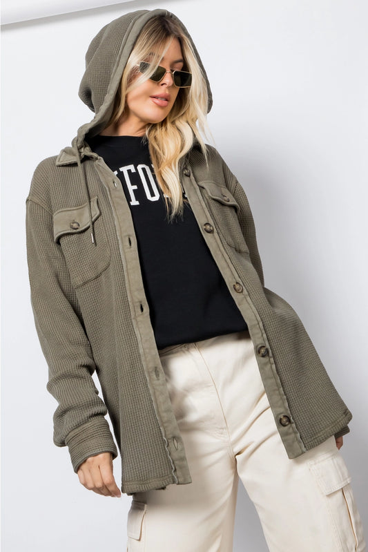 WAFFLE KNIT SHACKET