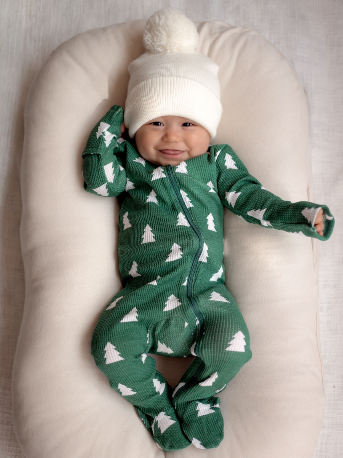 SPRUCE WAFFLE KNIT FOOTIE