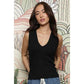 RIBBED RAW HEM TANK TOP