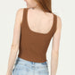 RIBBED SQUARE NECK TANK