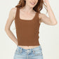 RIBBED SQUARE NECK TANK