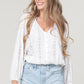 EYELET V-NECK BLOUSE