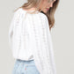 EYELET V-NECK BLOUSE