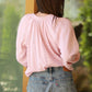 EYELET V-NECK BLOUSE