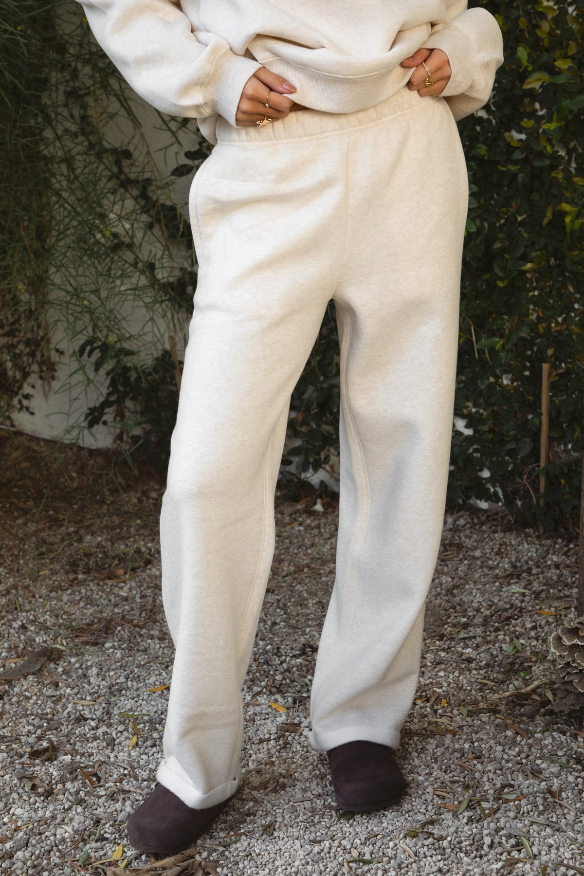 Heather White Sweatpants
