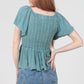 EYELET V-NECK TOP