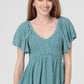 EYELET V-NECK TOP