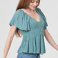EYELET V-NECK TOP