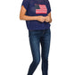NAVY SHORT SLEEVE TOP