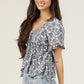 SOMETHING BLUE HANKY HEM BLOUSE
