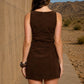 SUEDE MINI DRESS