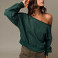 OFF THE SHOULDER CROPPED SWEATSHIRT