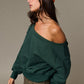 OFF THE SHOULDER CROPPED SWEATSHIRT