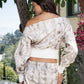 WOODLAND CAMO OFF THE SHOULDER SWEATER