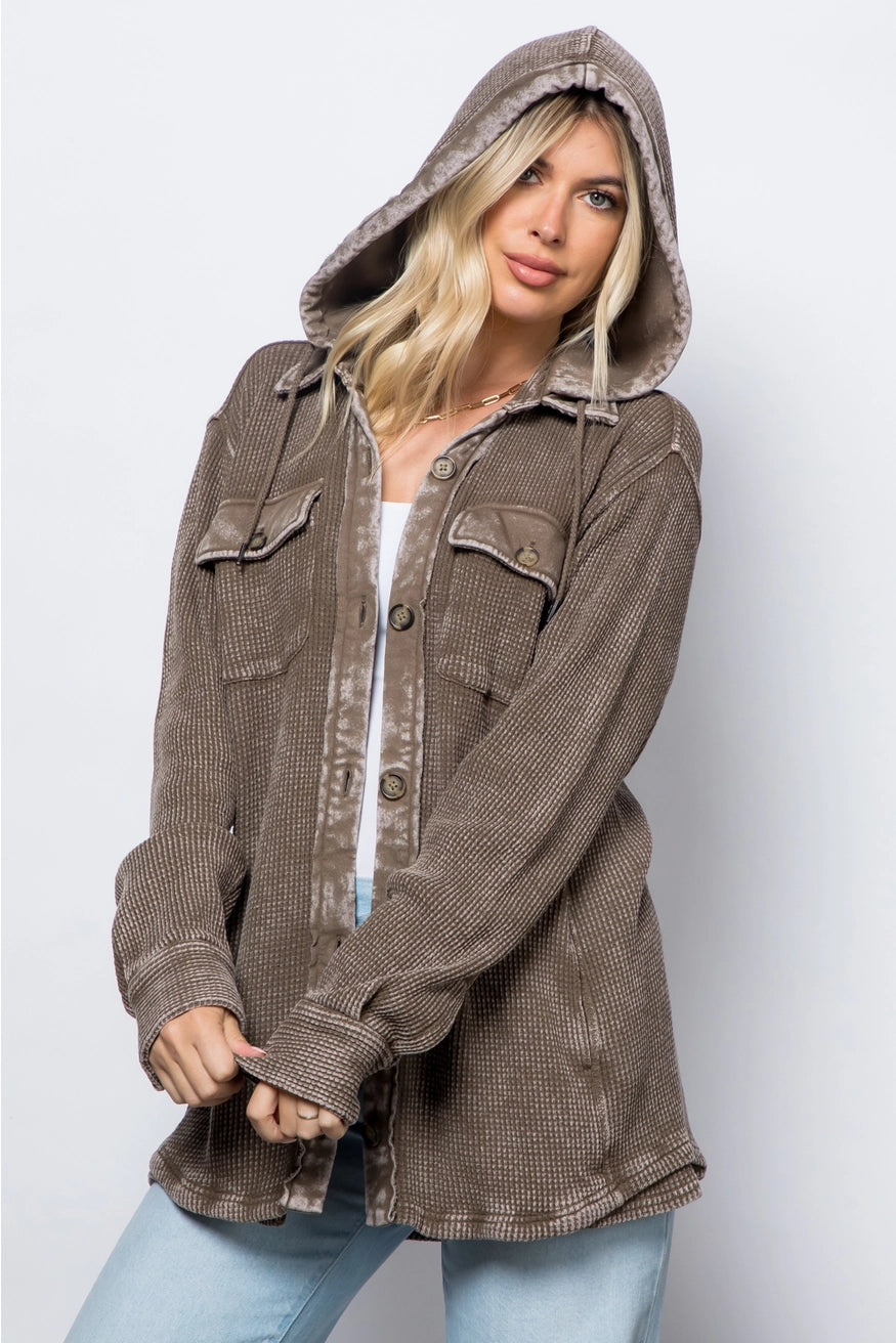 WAFFLE KNIT SHACKET