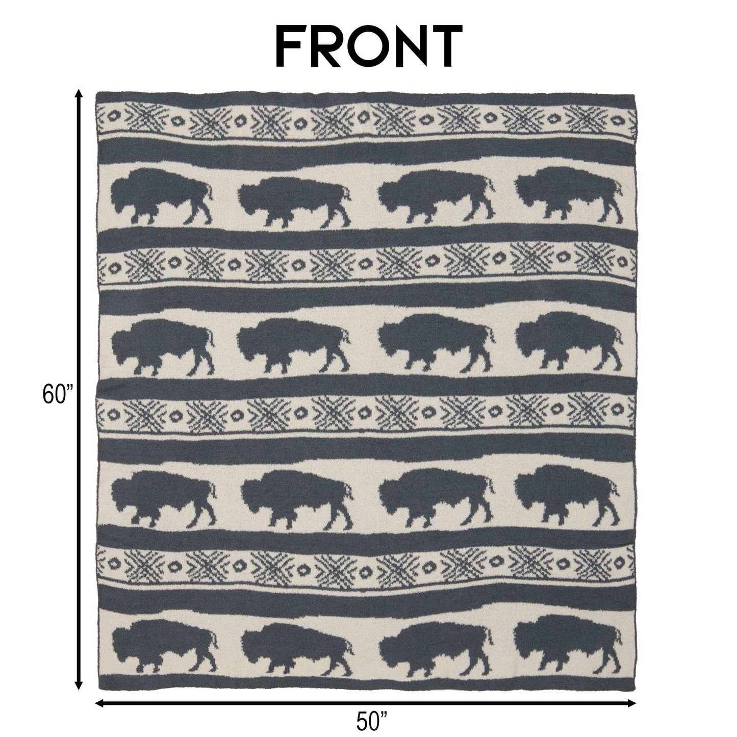 WRANGLER BUFFALO SLATE STRETCHY THROW