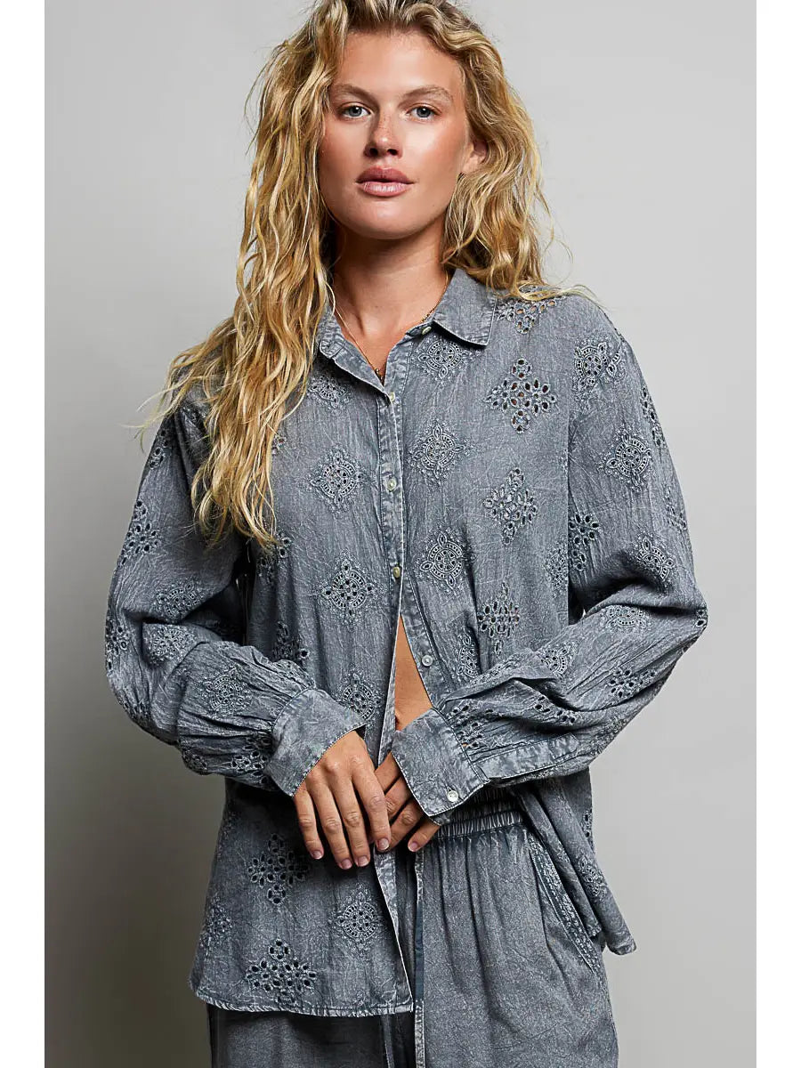 Cutwork Button Shirt