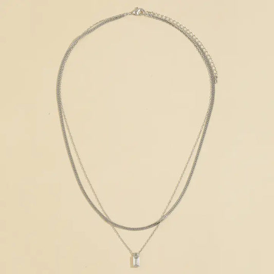 EMERALD CUT NECKLACE