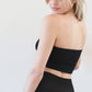RIBBED BANDEAU TOP