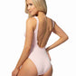 SOLID EYELET ONE PIECE RUFFLE TRIM SWIMSUIT
