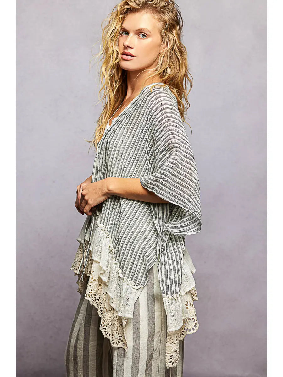 RUFFLE LACE CARDI