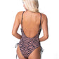 ANIMAL PRINT SIDE TIE ONE PIECE