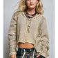 RAW EDGE LINEN TOP