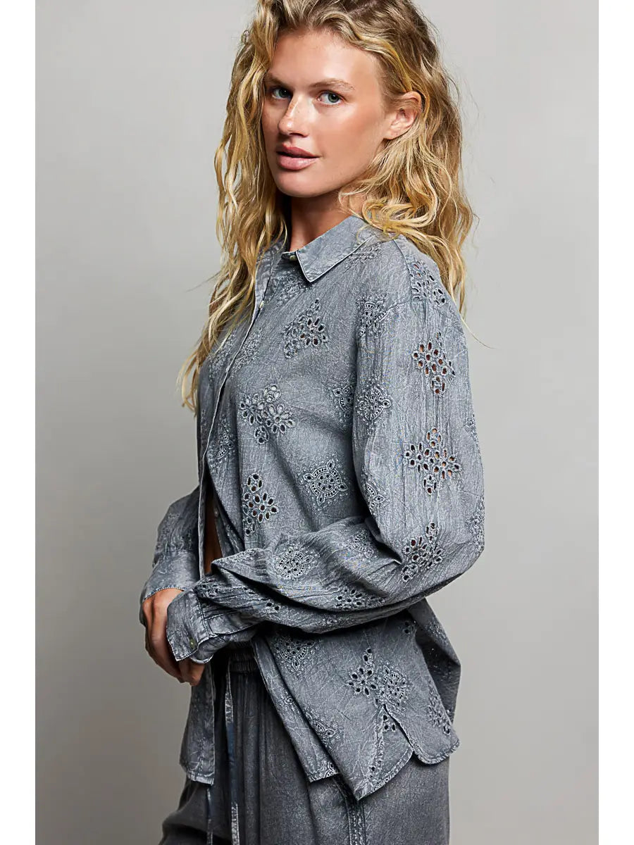 Cutwork Button Shirt