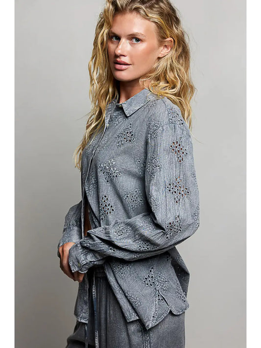 Cutwork Button Shirt