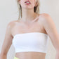 RIBBED BANDEAU TOP