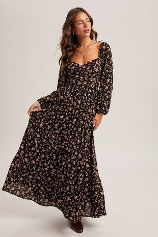 ROSE GARDEN BALLON SLEEVE DRESS