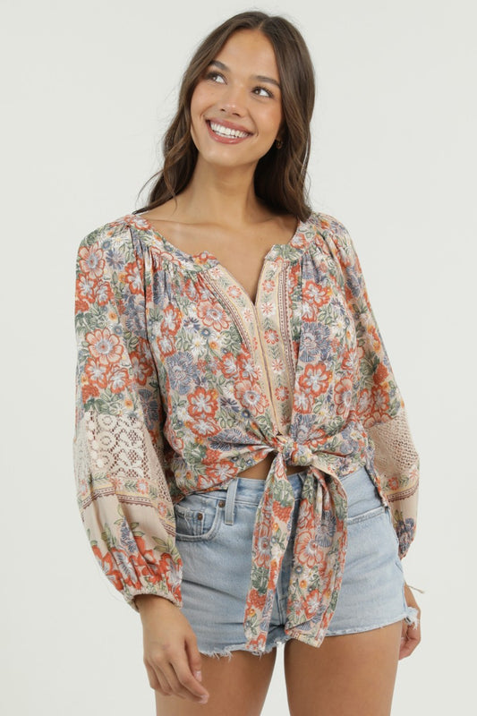 BOHO TIE BLOUSE
