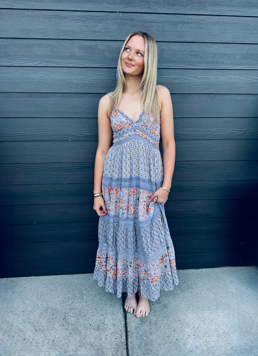 LONG LACE TRIM DRESS