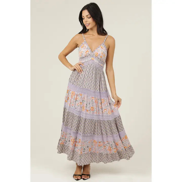 LONG LACE TRIM DRESS