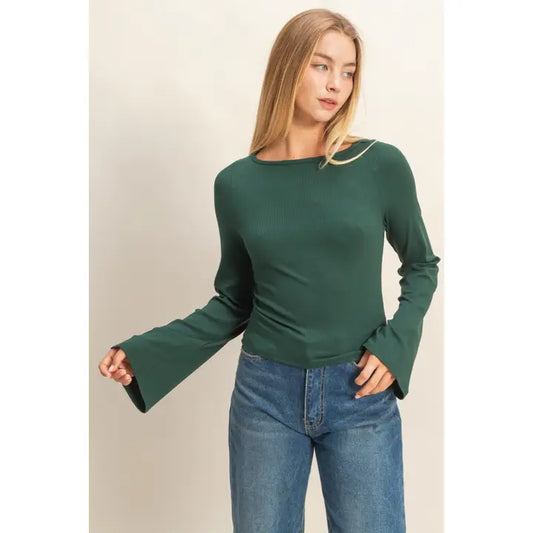 LONG SLEEVE KNIT TOP