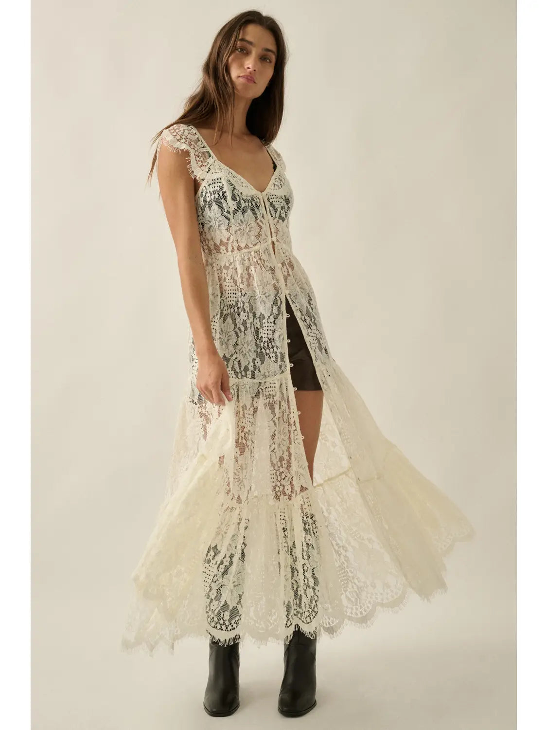 PEEKABOO LACE DRESS