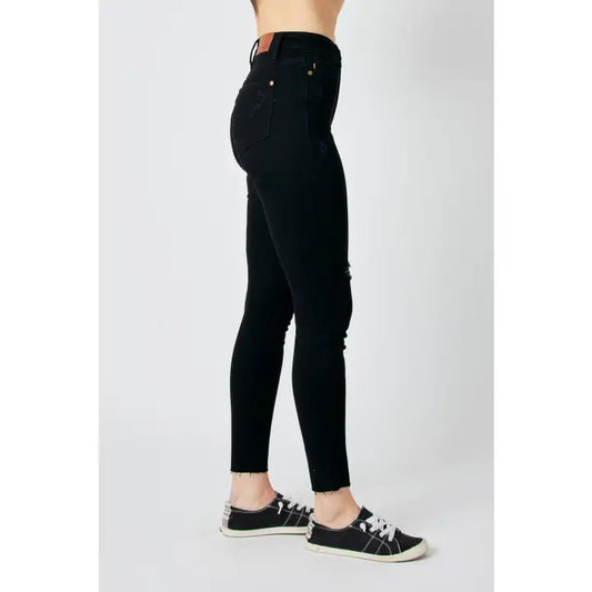 HEAVY DESTROY RAW HEM DENIM