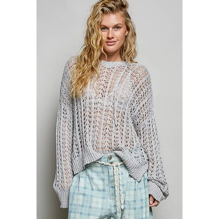 RIB OPEN BLOUSE