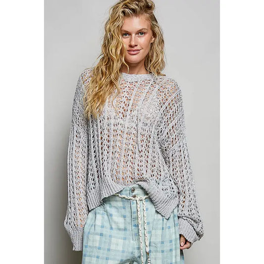 RIB OPEN BLOUSE