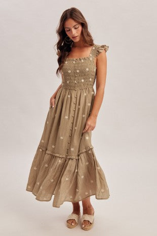 SMOCHED MAXI DRESS